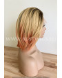Synthetic lace front wig Straight short hair / Golden Peach