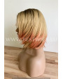 Synthetic lace front wig Straight short hair / Golden Peach