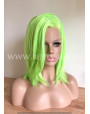 Synthetic lace front wig Straight Green Lime short hair