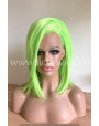 Synthetic lace front wig Straight Green Lime short hair
