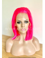 Hot Pink Straight Synthetic Lace Front Wig