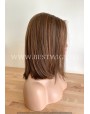 Synthetic lace front wig Straight light brown short hair