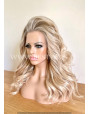 Synthetic lace front wig Wavy blonde rooted hair