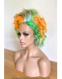 Orange And Mint Lace Front Short Wig