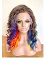 Rainbow Shade Lace Front Medium Wig