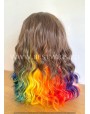 Rainbow Shade Lace Front Medium Wig