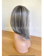 Rooted Steel Shade Straight Synthetic Lace Front Wig