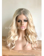 Synthetic lace front wig Wavy blonde rooted hair