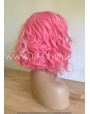 Synthetic lace front wig Wavy Pink hair