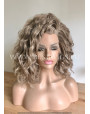 Synthetic lace front wig Wavy Ashen Blonde hair / Double volume