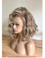 Synthetic lace front wig Wavy Ashen Blonde hair / Double volume