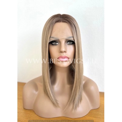 Rooted Synthetic Lace Front Wig Middle Part