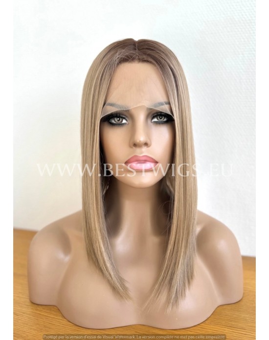 Rooted Synthetic Lace Front Wig Middle Part
