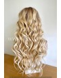Buttery Blonde Wavy Synthetic Lace Front Wig Middle Part