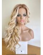 Buttery Blonde Wavy Synthetic Lace Front Wig Middle Part
