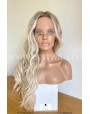 Ice Blonde Wavy Synthetic Lace Front Wig Middle Part