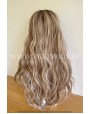 Toffee Rooted Blonde Wavy Synthetic Lace Front Wig Middle Part
