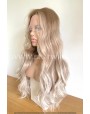Light Caramel Wavy Synthetic Lace Front Wig Middle Part