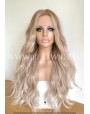 Light Caramel Wavy Synthetic Lace Front Wig Middle Part