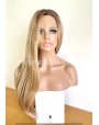Toffee Rooted Blonde Synthetic Lace Front Wig Middle Part