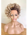 Dark Ash Rooted Curly Synthetic Lace Front Wig