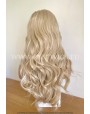 Synthetic lace front wig Wavy blond long hair / free parting