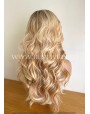 Rooted Blonde Wavy Synthetic Lace Front Wig
