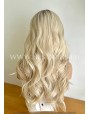 Rooted Blonde Wavy Synthetic Lace Front Wig