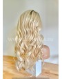 Rooted Glod Blonde Synthetic Lace Front Wig Beach Waves