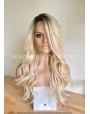 Rooted Glod Blonde Synthetic Lace Front Wig Beach Waves