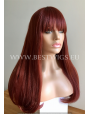 Synthetic wig Stright chestnut long hair with bang
