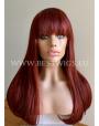 Synthetic wig Stright chestnut long hair with bang