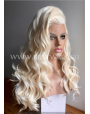 Synthetic lace front wig Wavy blond long hair