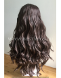 Synthetic lace front wig Wavy brown long hair