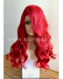 Synthetic lace front wig Wavy red long hair