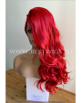 Synthetic lace front wig Wavy red long hair