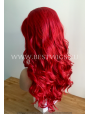 Synthetic lace front wig Wavy red long hair