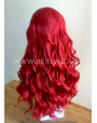 Synthetic lace front wig Wavy red long hair