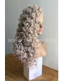 Synthetic lace front wig Curly grey long hair