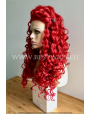 Synthetic lace front wig Curly red long hair