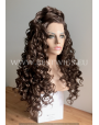 Synthetic lace front wig Curly brown long hair
