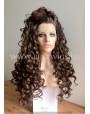 Synthetic lace front wig Curly brown long hair