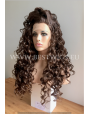Synthetic lace front wig Curly brown long hair