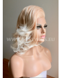 Synthetic lace front wig Wavy blond medium hair