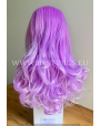 Synthetic lace front wig Wavy long hair Rooted Violet