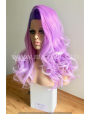 Synthetic lace front wig Wavy long hair Rooted Violet
