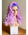 Synthetic lace front wig Wavy long hair Rooted Violet