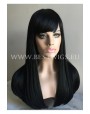 Synthetic wig Black long hair with bang