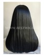 Synthetic wig Black long hair with bang
