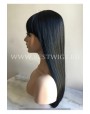 Synthetic wig Black long hair with bang
